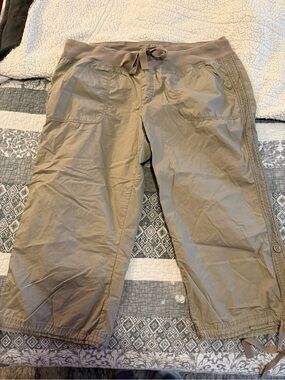 Calvin Klein khaki Ribbed Cotton Capri pants
